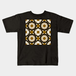 Black and Gold Retro Geometric Kids T-Shirt